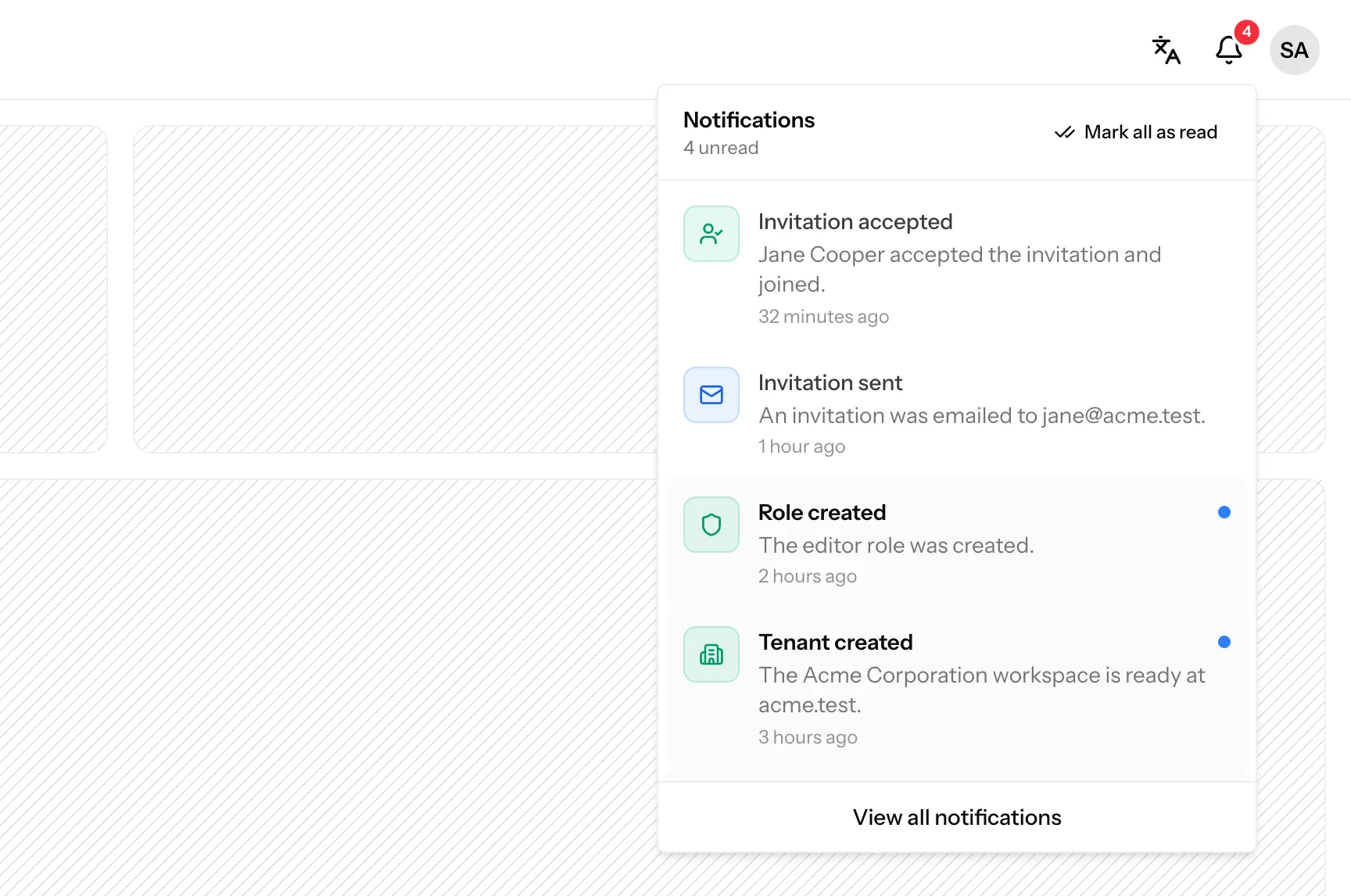 Keep every user in the loop: screenshot from the Vue kit